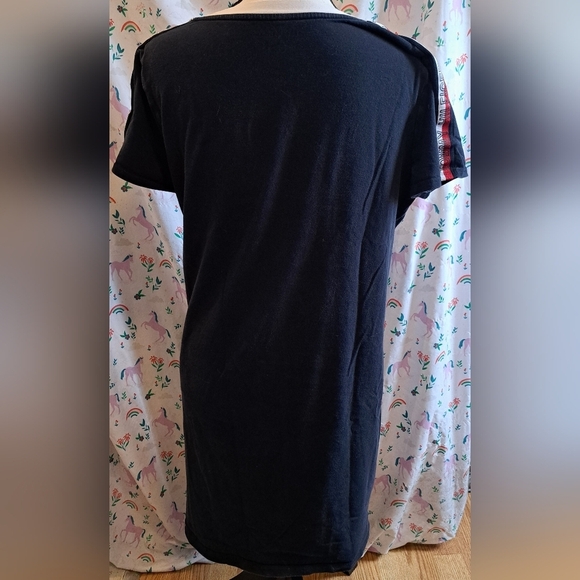 EUC Tommy Hilfiger Navy Cotton Casual Athleisure V Neck Midi Tennis Dress SZ L - Picture 2 of 6